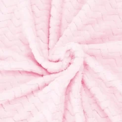 Couvre-lit - SPRINGOS - zigzag - 200x220 cm - rose clair - extra soft