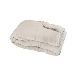 Couvre-Lit en microfibre matelassée (150x200 cm - Beige)