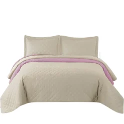 COUVRE-LIT TUTUMI INEZ 220X240 BEIGE PINK