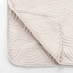 Couvre-lit Velours Uni Solange 220 x 240 cm Naturel + 2 housses de coussins 60x60 cm