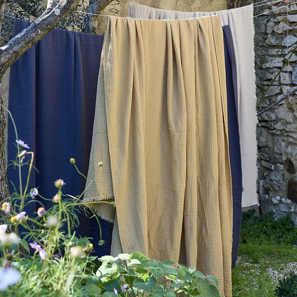 Couvre-lit 150x200 cm coton collection PAROS noir caviar