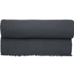 Couvre-lit 150x200 cm coton collection PAROS noir caviar