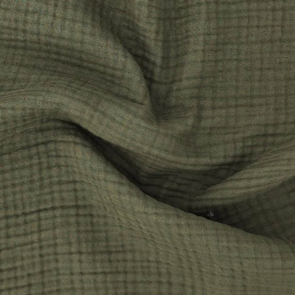 Couvre-lit 260x240 cm coton collection PAROS vert mousse