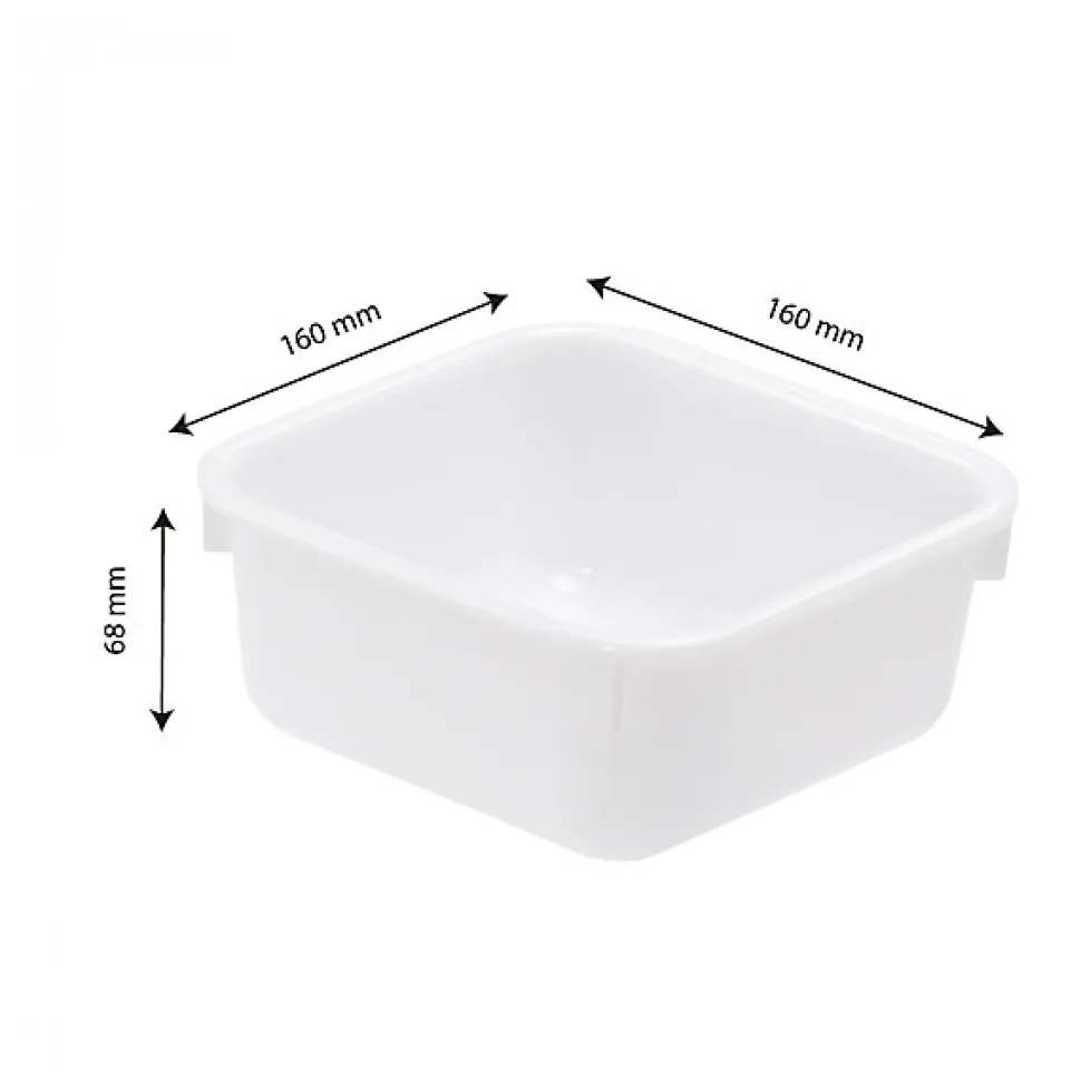 Cuvette alimentaire carrée emboitable 1 L - blanc