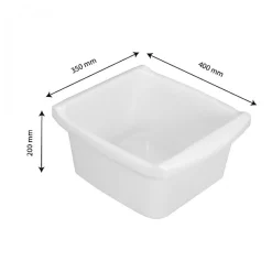 Cuvette rectangulaire profonde 16 L - blanc