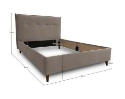 Dali - cadre de lit - 140x190 - en velours - Best Mobilier