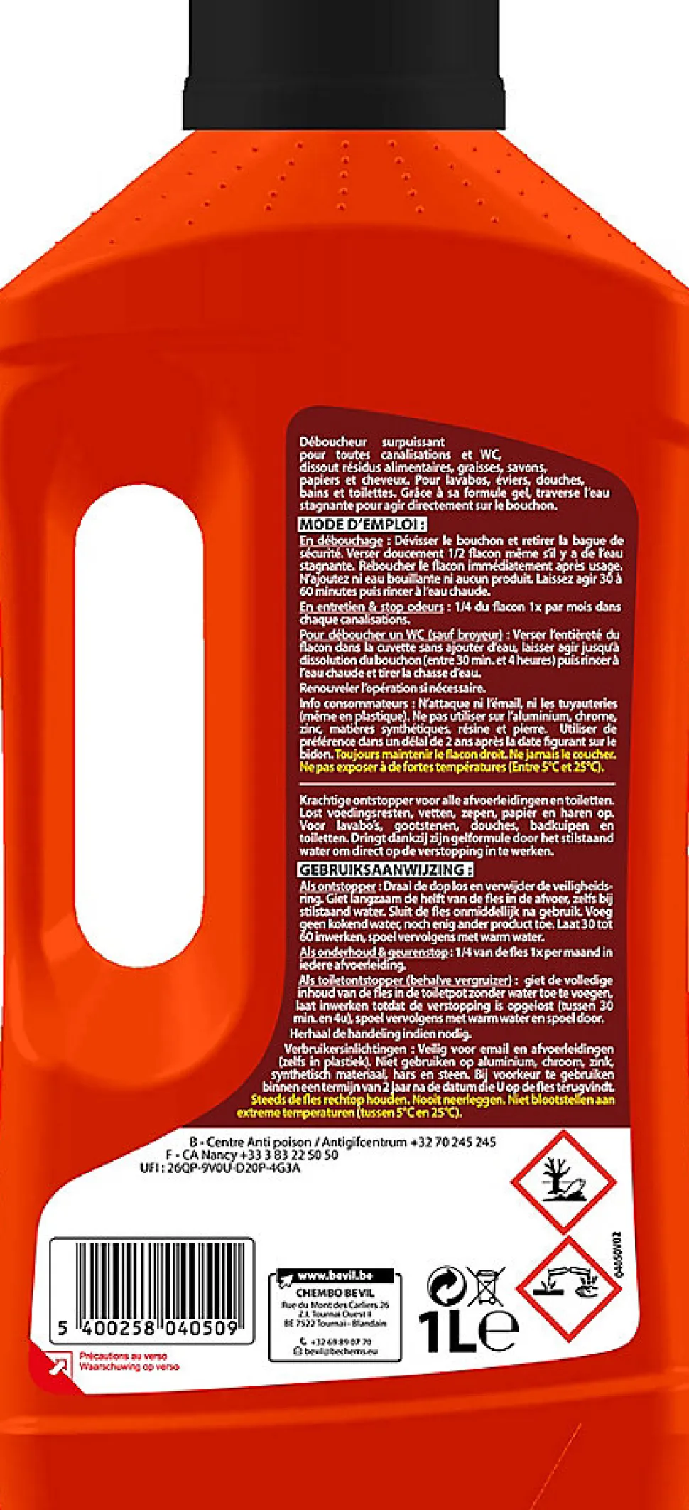 Déboucheur canalisation Fulgurant 1L