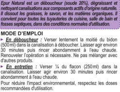 Déboucheur gel pour canalisations Epur 1L