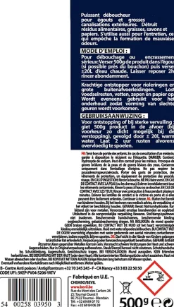 Déboucheur égouts surpuissant Fulgurant 500g