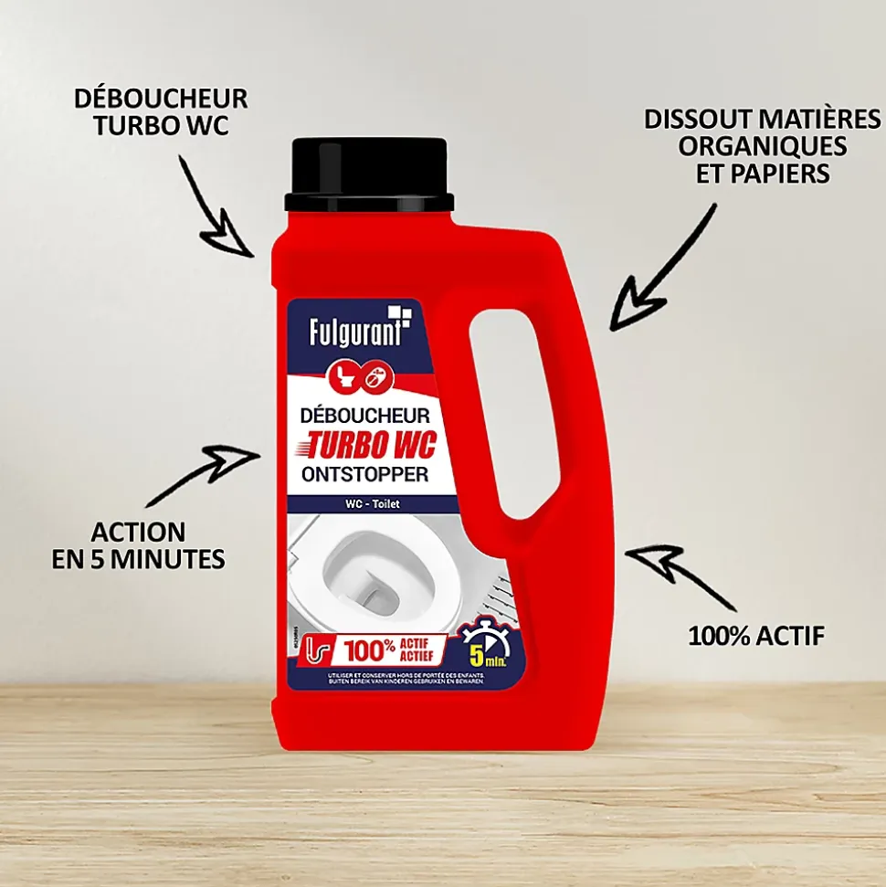 Déboucheur liquide Turbo WC Fulgurant 500g