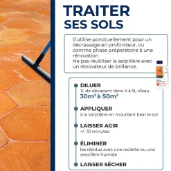 Décapant avant protection tomettes et terres cuites Starwax 1L