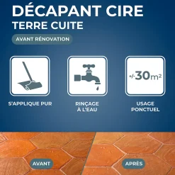 Décapant cire tomettes et terres cuites Starwax 1L