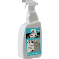 Décapant Résidus de Ciment 1L - Nettoyant Puissant Ciment et Laitance - Usage Intérieur/Extérieur sur Sols, Murs et Façades