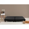 DEKO DREAM Rakenne Lot de 2 Sommiers tapissiers a lattes 180 x 200 cm - Bois massif noir + Pieds