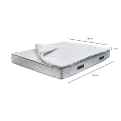 Demolo surmatelas double, Surmatelas pour améliorer la posture, Surmatelas en mousse à mémoire de forme, 180x200xh5 cm