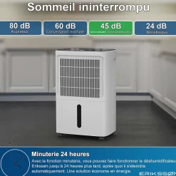 Deshumidificateur - Dry Pro Plus - Blanc - Déshumidifie jusqu'à 16 litres par jour