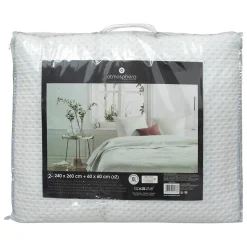 Dessus de lit + 2 taies Dolce - ivoire 240x260 cm - Atmosphera