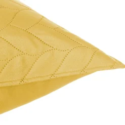 Dessus de lit + 2 taies "Tressé" jaune moutarde - 260x240 cm - Atmosphera