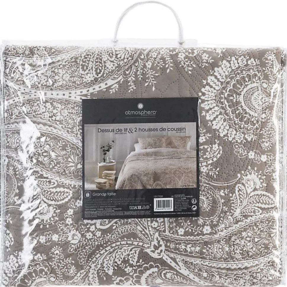 Dessus de lit 260 x 240 cm + 2 Taies 60 x 60 cm "Marie" Atmosphera - Lin