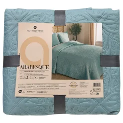 Dessus de lit Arabesque bleu minéral 260x240cm - Atmosphera