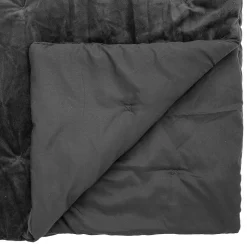 Dessus de lit Baklo en velours 240x260cm gris foncé - Atmosphera