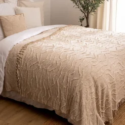 Dessus de lit Daisy 240x260cm beige - Atmosphera
