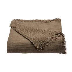 Dessus de lit gaze de coton (270x250 cm - Marron chocolat)