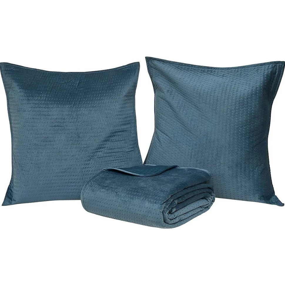 Dessus de lit Lilou bleu egéen 260x240cm - Atmosphera