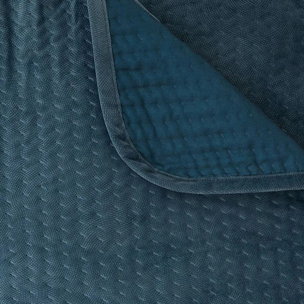 Dessus de lit Lilou bleu egéen 260x240cm - Atmosphera