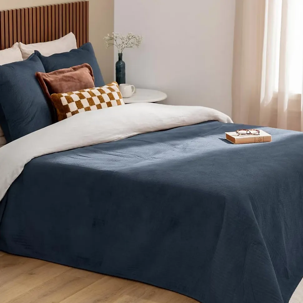 Dessus de lit Lilou bleu egéen 260x240cm - Atmosphera