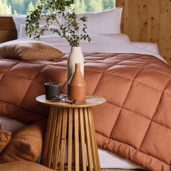 Dessus de lit matelassé peau de pêche Oekotex (240x260 cm - Terracotta)