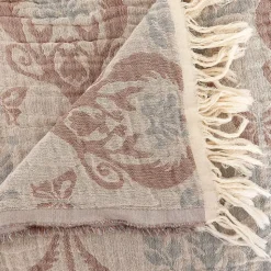 Dessus de lit Mirohia beige et bleu 260x240cm - Atmosphera