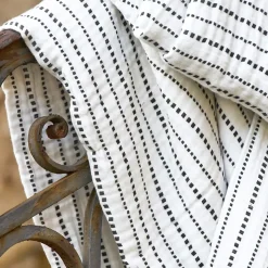 Dessus de lit mousseline de coton 260x240 cm IMANI blanc neige caviar