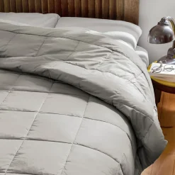 Dessus de lit polyester microfibre 160x240 cm LAZY beige galet