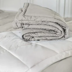 Dessus de lit polyester microfibre 160x240 cm LAZY beige galet