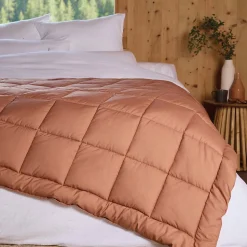 Dessus de lit polyester microfibre 260x240 cm LAZY orange ocre