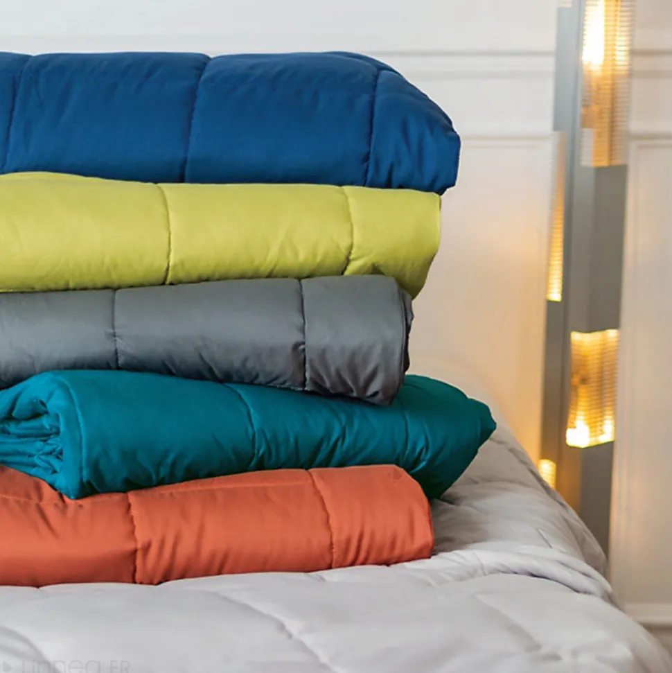 Dessus de lit polyester microfibre 260x240 cm LAZY orange ocre