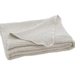 Dessus de lit réversible 230x250 cm JAIPUR en coton beige craie