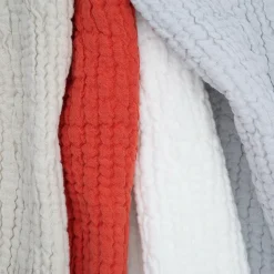 Dessus de lit réversible 180x250 cm JAIPUR coton rouge terracotta