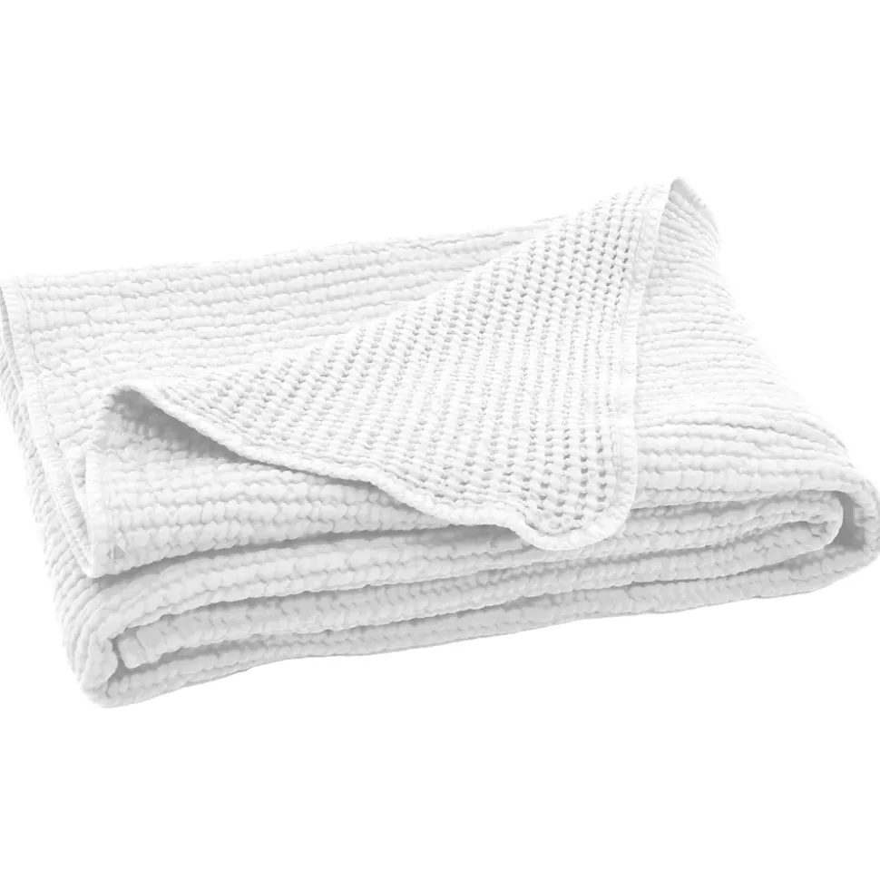 Dessus de lit réversible 230x250 cm JAIPUR en coton blanc