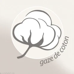 Dessus de lit 230x250 cm BREHAT 100% gaze de coton bleu orage