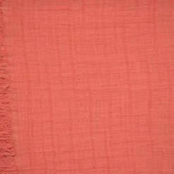 Dessus de lit 180x250 cm BREHAT 100% gaze de coton orange corail