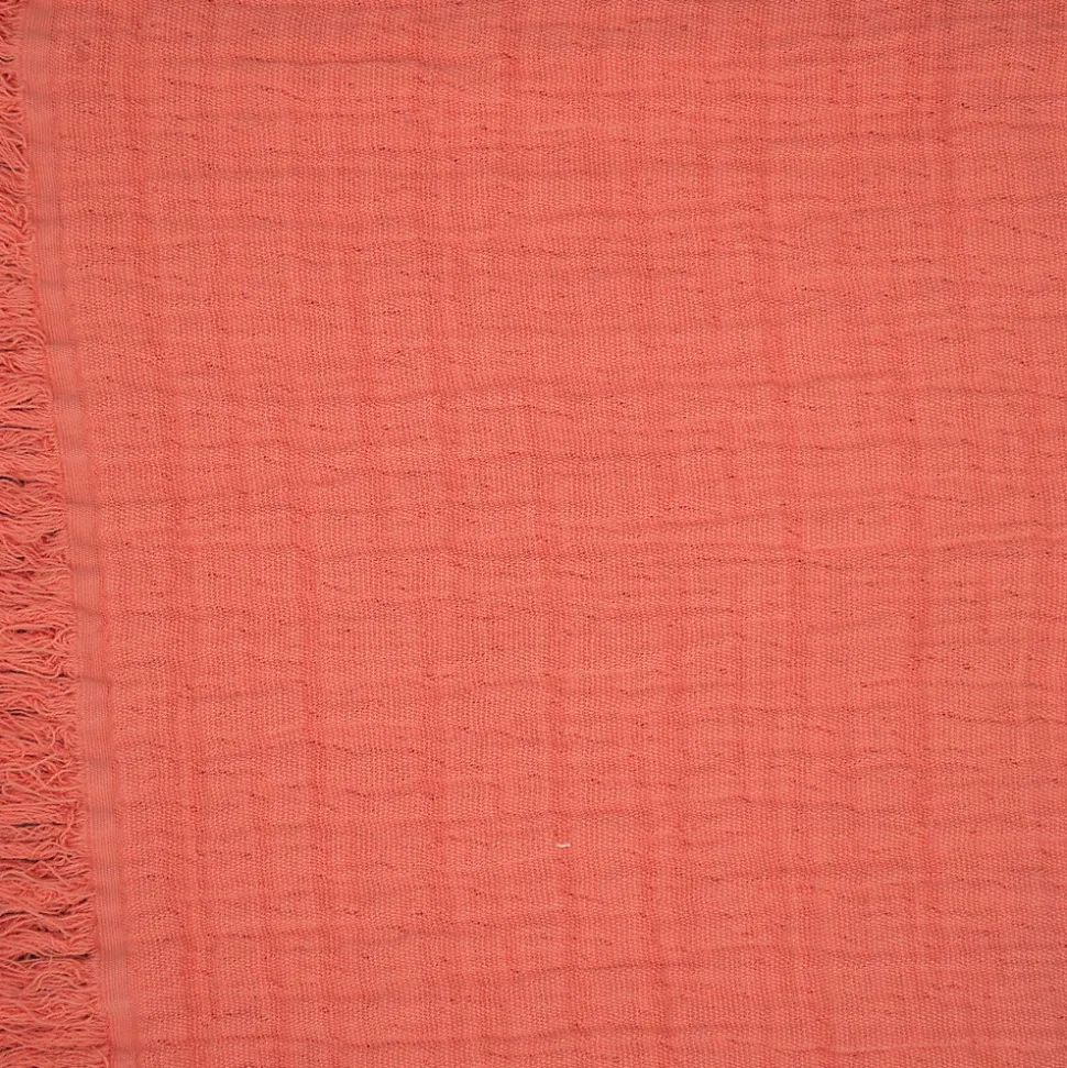 Dessus de lit 180x250 cm BREHAT 100% gaze de coton orange corail