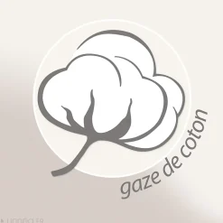 Dessus de lit 180x250 cm BREHAT 100% gaze de coton orange corail