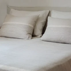 Dessus de lit ZAGORA pur coton 250 g/m² 180x240 cm beige lin