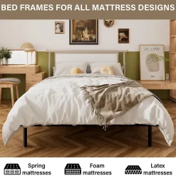 Dewinner Sommier à Lattes sur Pieds,Lit 2x14 Lattes,7 Pieds Inclus,160x200 CM