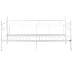 Divan en Acier Canapé Lit Simple en Métal 200 x 90 cm Blanc en.casa