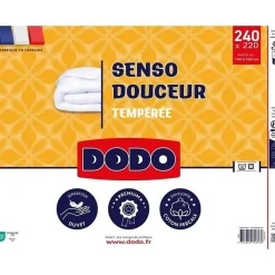 DODO - Couette tempérée 350 g/m² - SENSO DOUCEUR - 220 x 240 cm - Blanc