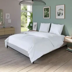 DODO - Housse de couette - 260x240 cm - Coton - Antibactérien - Blanc - Fabriqué en France