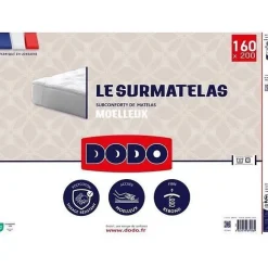 DODO - Surmatelas 160x200 cm - Mousse haute densite - Housse polyester lavable